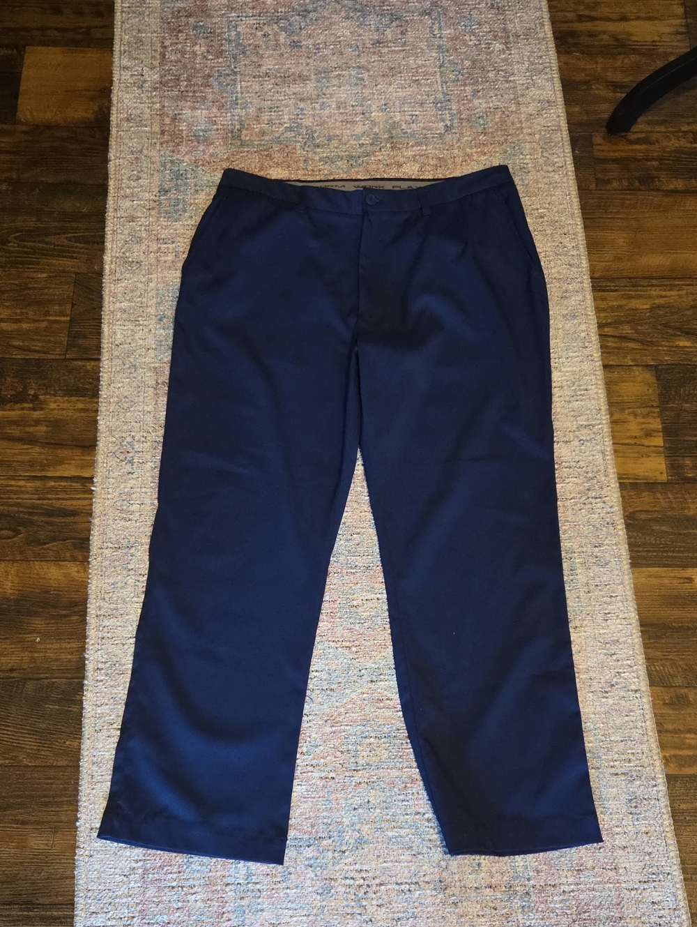 Roundtree & Yorke Men's Navy Dress Pants - Classic Straight